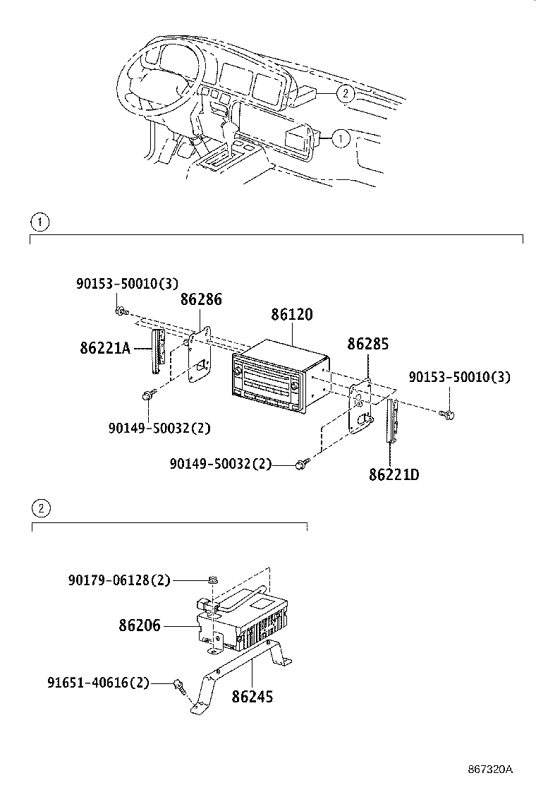 86120-16680 RECEIVER ASSY, RADIO product image