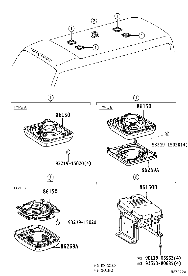 86160-36030 SPEAKER ASSY, REAR product image