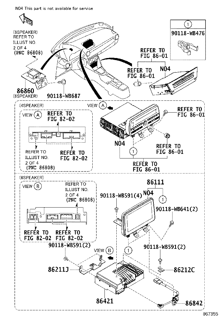 86285-WB005 BRACKET, RADIO RECEIVER, NO.1 product image
