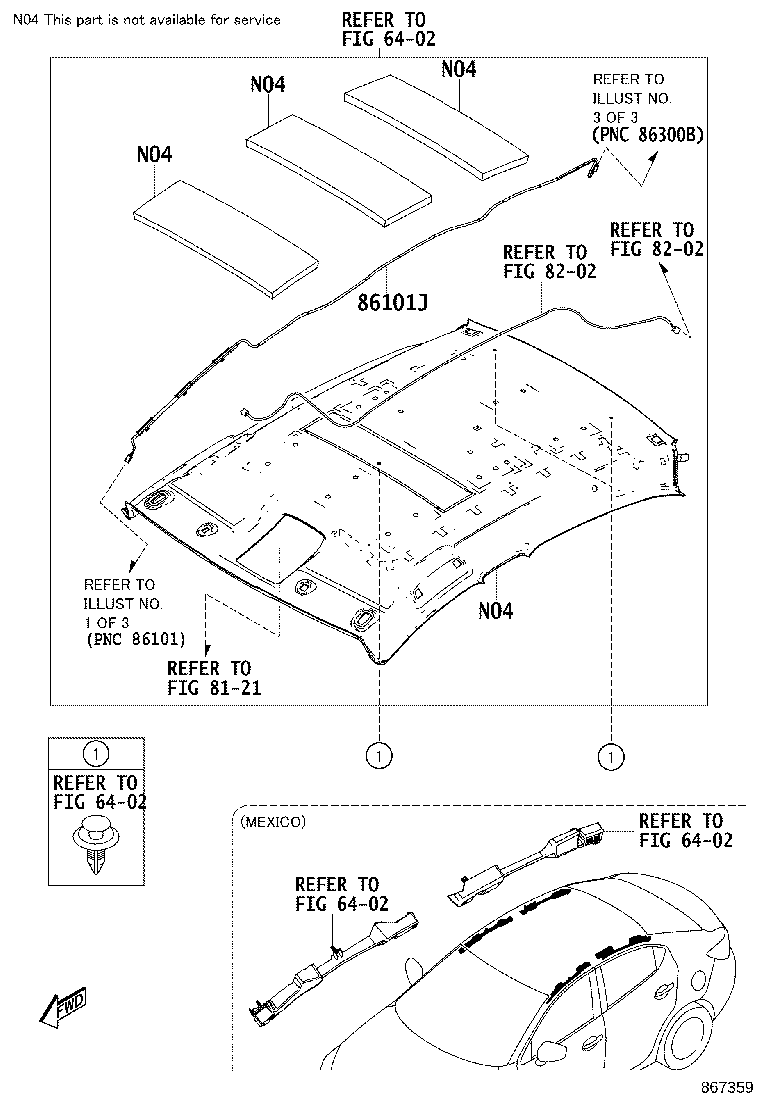 86101-WB005 CORD SUB-ASSY, ANTENNA, NO.2 product image