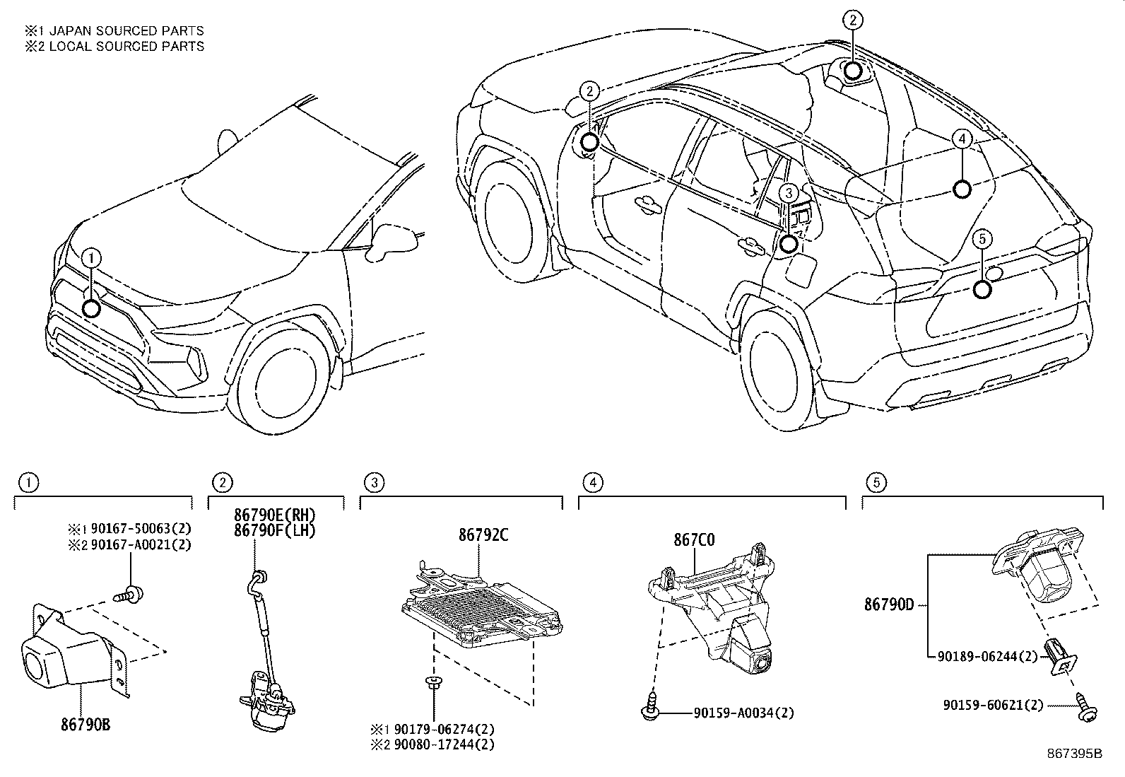Toyota 86790-0R120 CAMERA ASSY, TELEVISION, RR