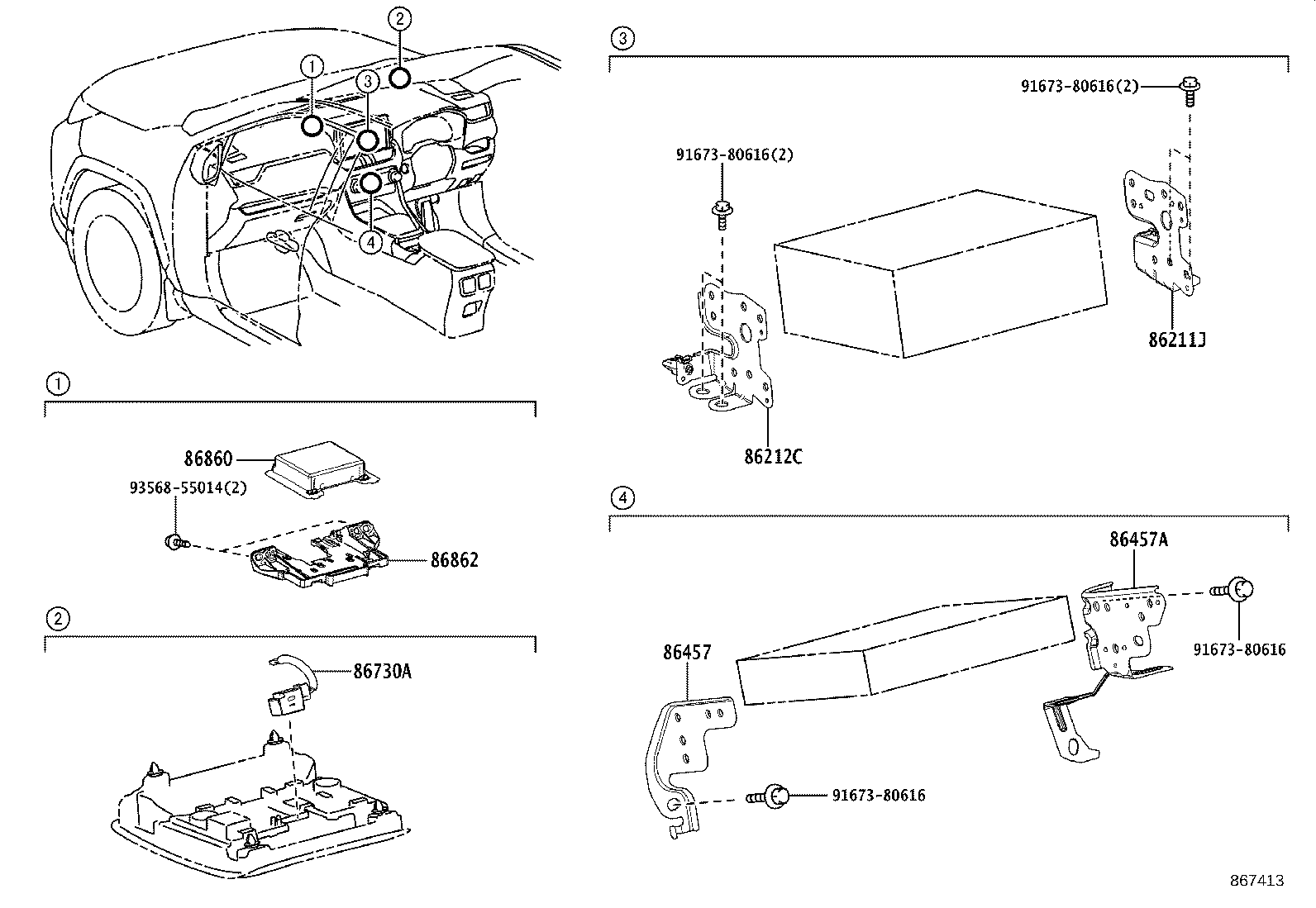 86211-42141 BRACKET, RADIO RECEIVER, NO.1 product image