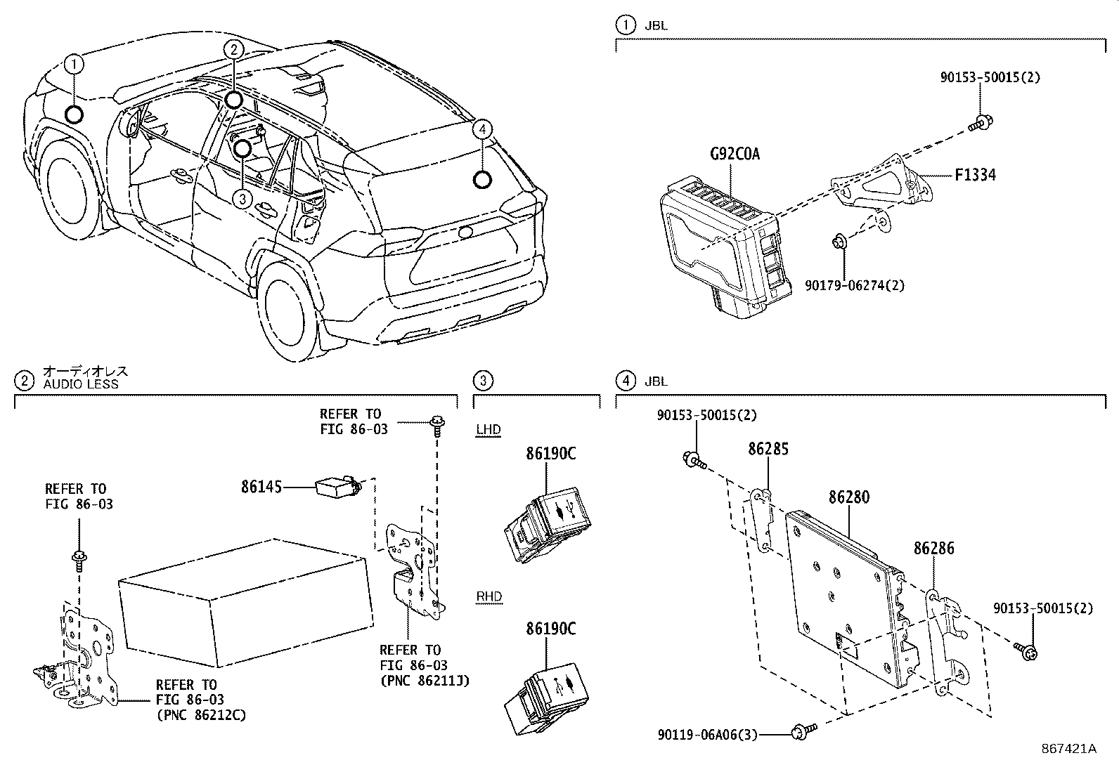 Toyota 86280-42060 AMPLIFIER ASSY, STEREO COMPONENT