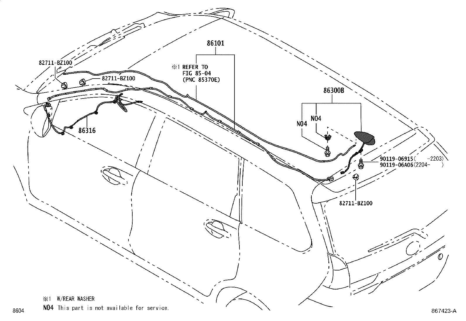 Toyota 86300-BZ390-E0 ANTENNA ASSY, AMPLIFIER, NO.1