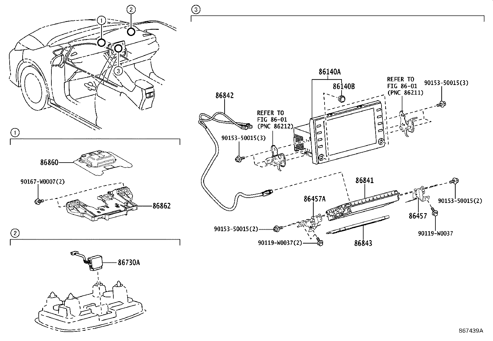 86457-02010 BRACKET, MULTI-MEDIA MODULE NO.1 product image