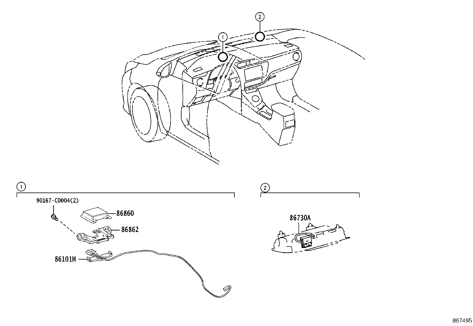 86101-02G50 CORD SUB-ASSY, ANTENNA product image