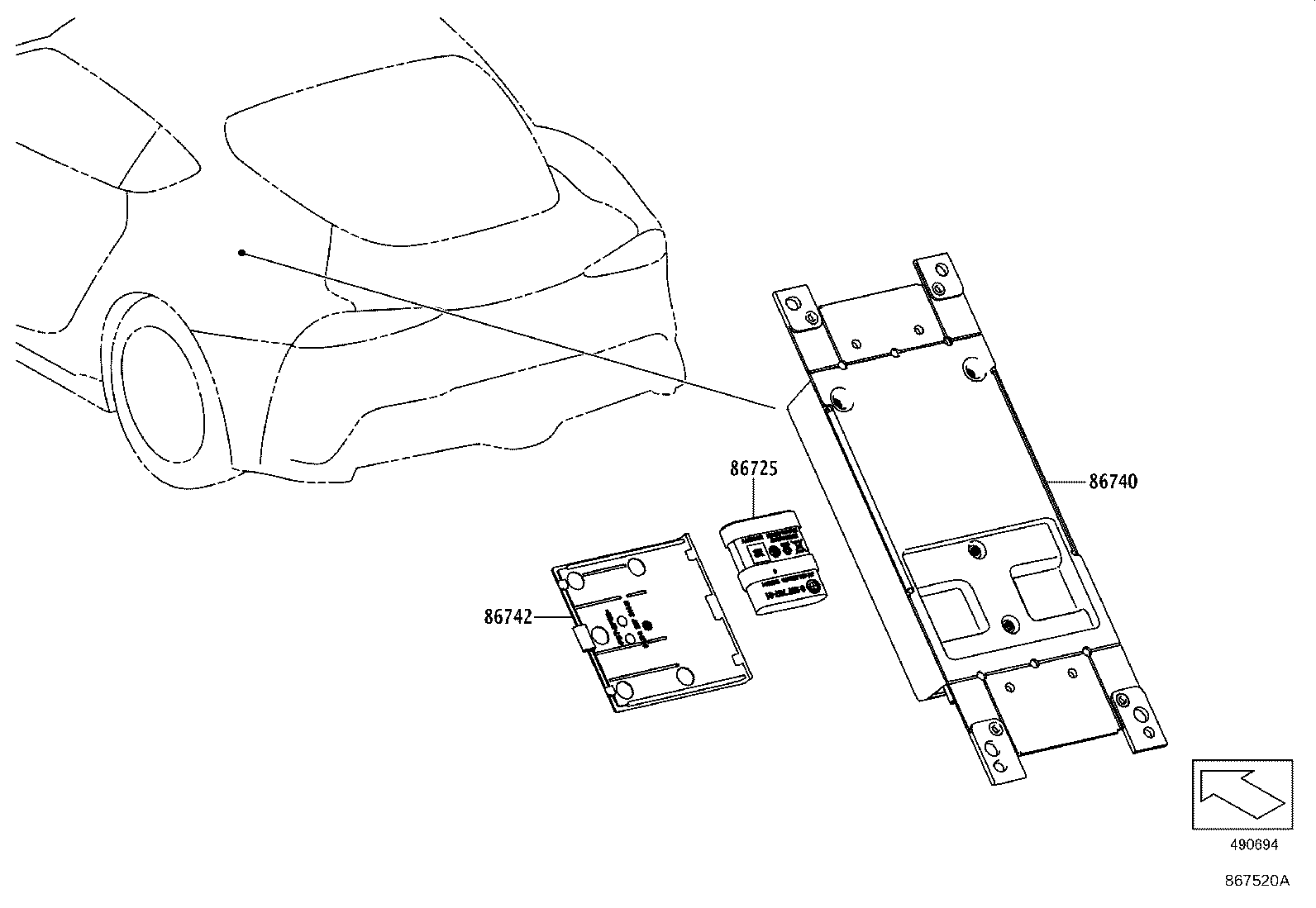 Toyota 86740-WAA07 TRANSCEIVER ASSY, TELEPHONE