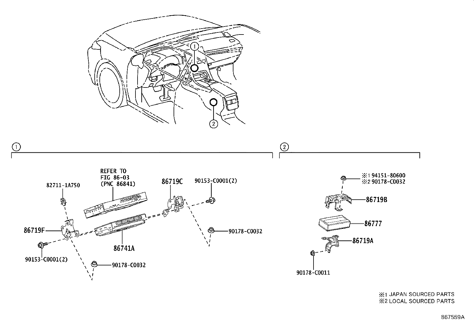 86719-07120 BRACKET, TELEPHONE NO.2 product image