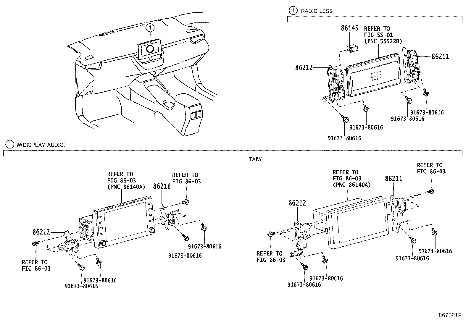 86211-02570 BRACKET, RADIO, NO.1 product image
