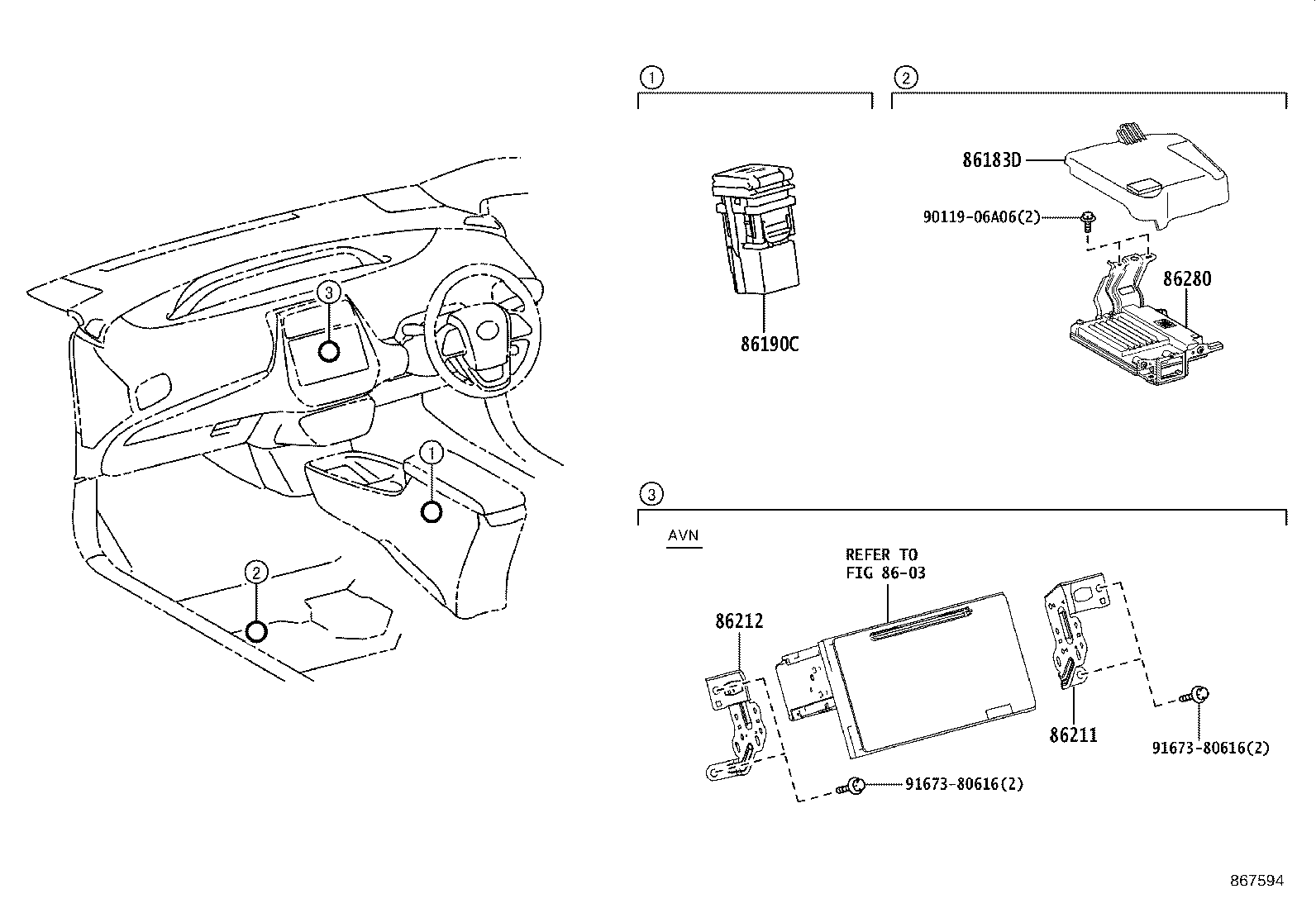 86212-47160 BRACKET, RADIO, NO.2 product image