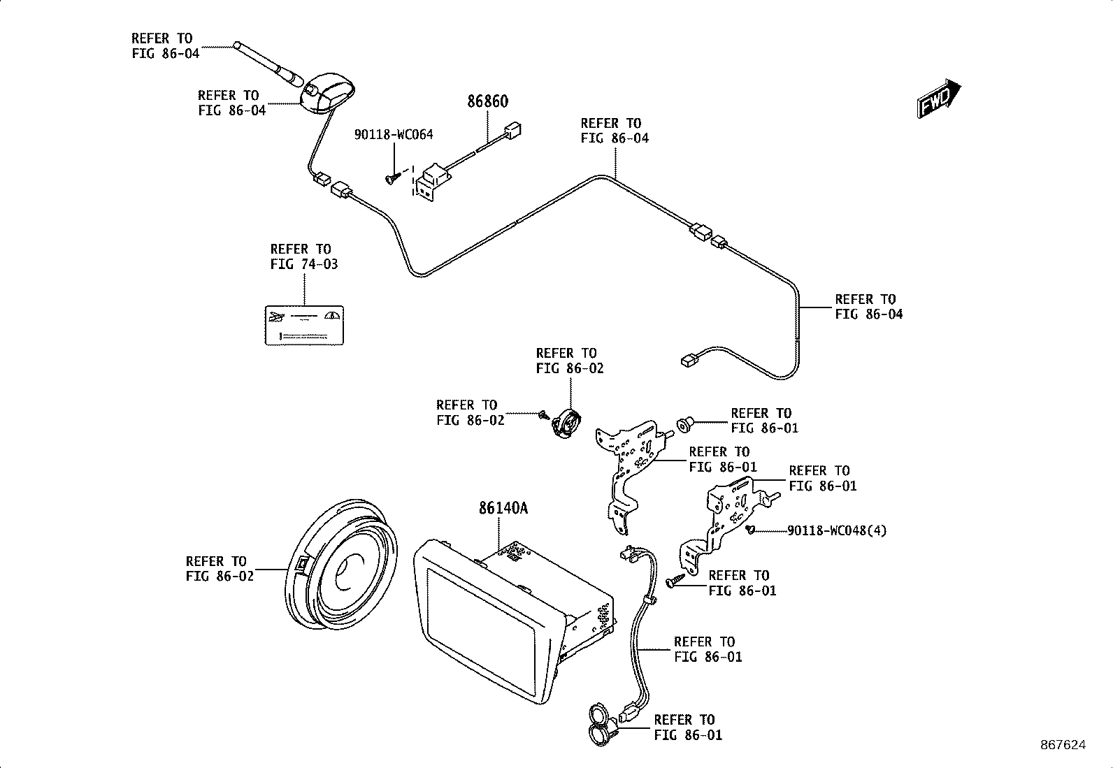 86860-WC001 ANTENNA ASSY, NAVIGATION product image