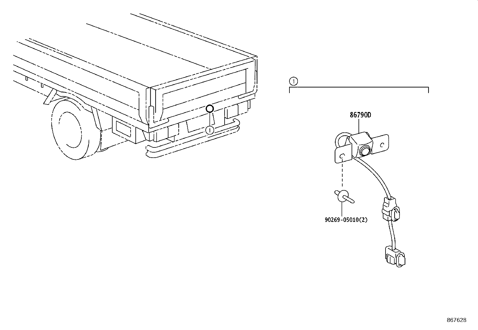 86790-37020 CAMERA ASSY, TELEVISION, RR product image
