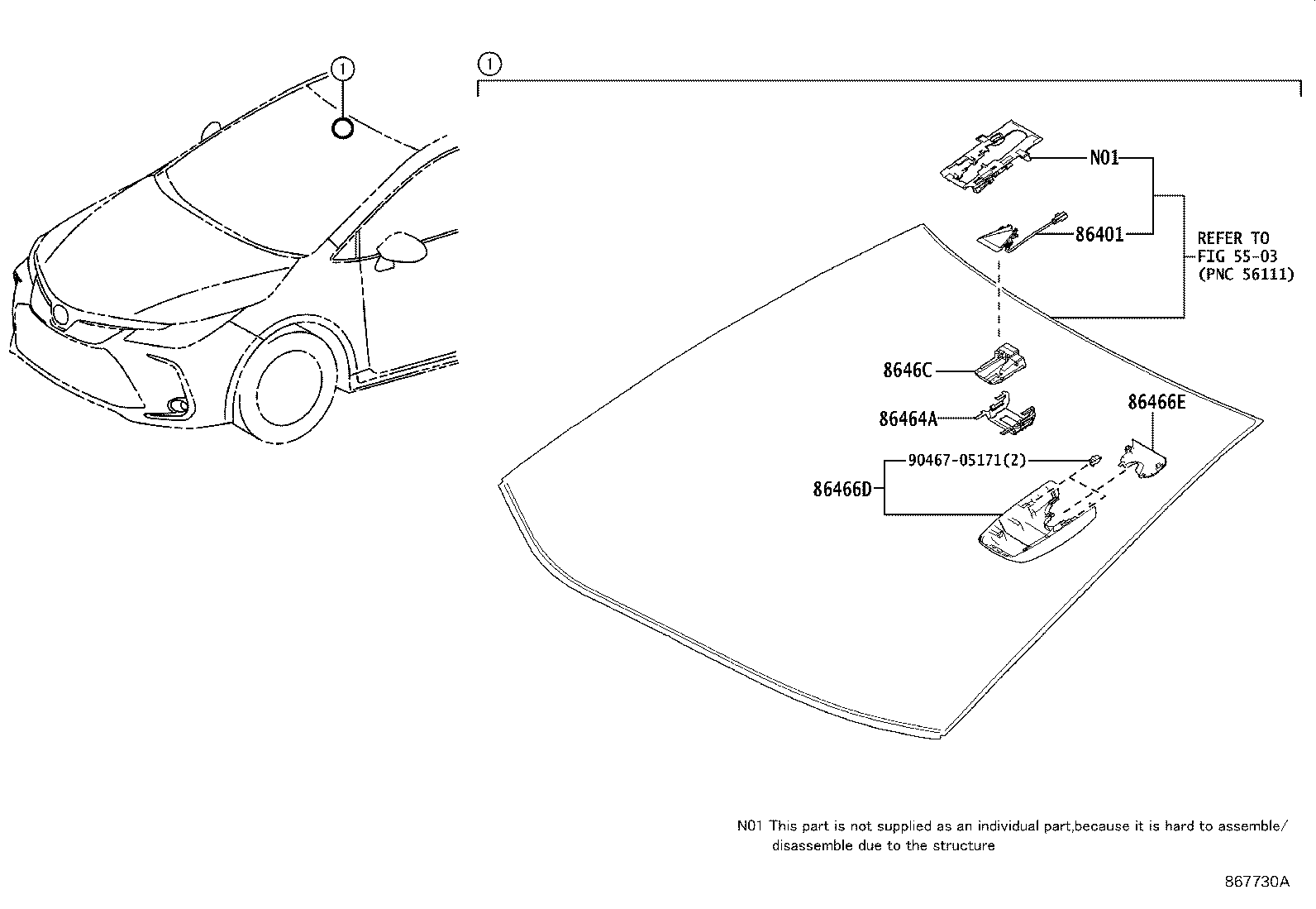 86466-02060 COVER, FORWARD RECOGNITION, NO.1 product image