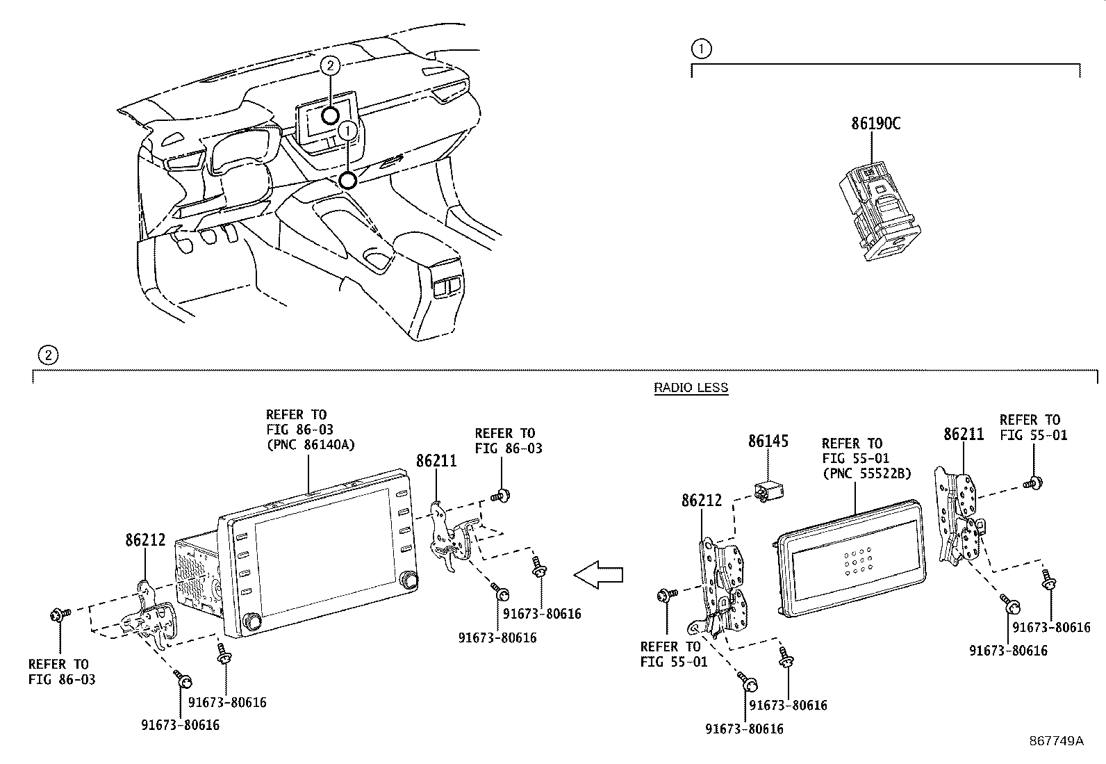 86212-02610 BRACKET, RADIO, NO.2 product image