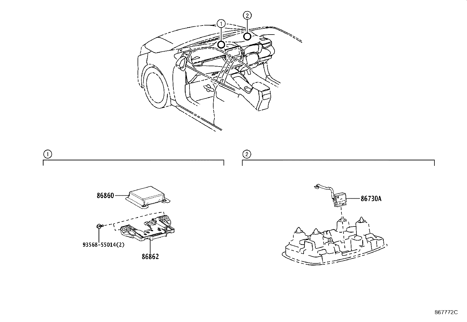 86880-78010 ANTENNA ASSY, NAVIGATION product image