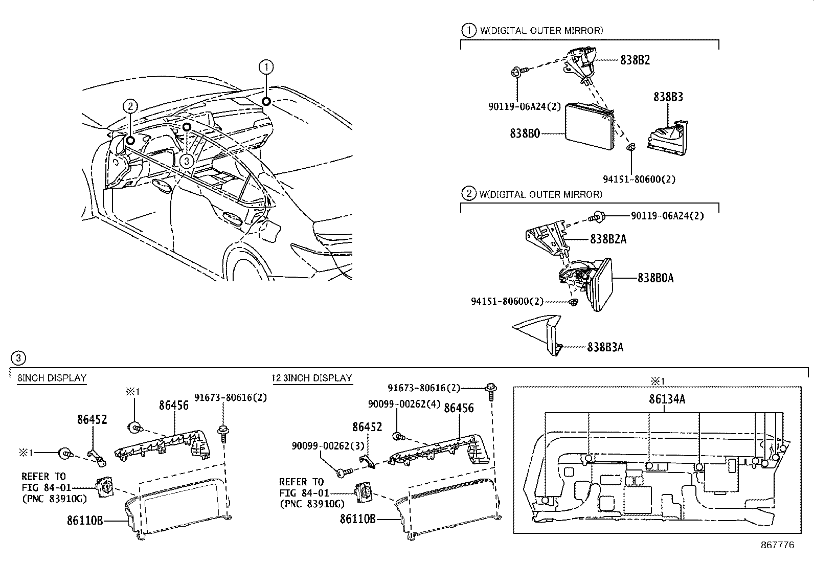 86111-33280 MULTI-DISPLAY ASSY product image