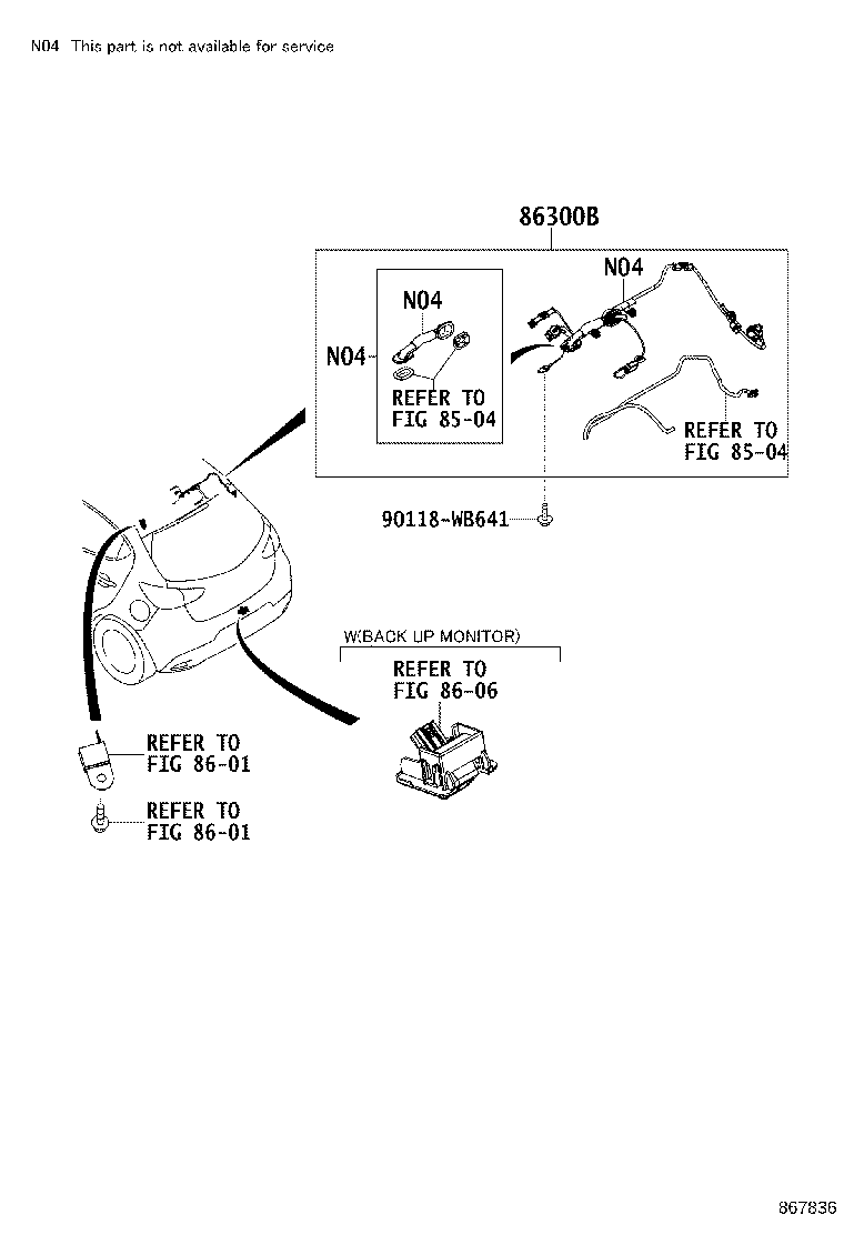 86101-WB005 CORD SUB-ASSY, ANTENNA, NO.2 product image