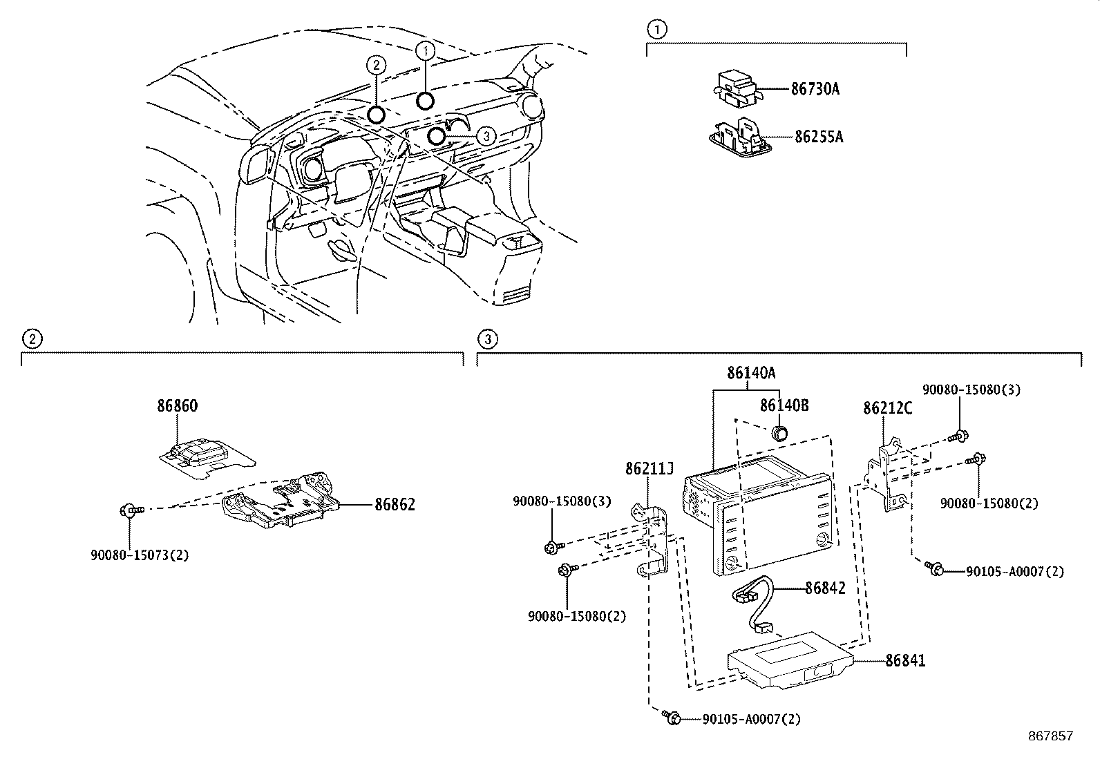 86211-04070 BRACKET, RADIO RECEIVER, NO.1 product image