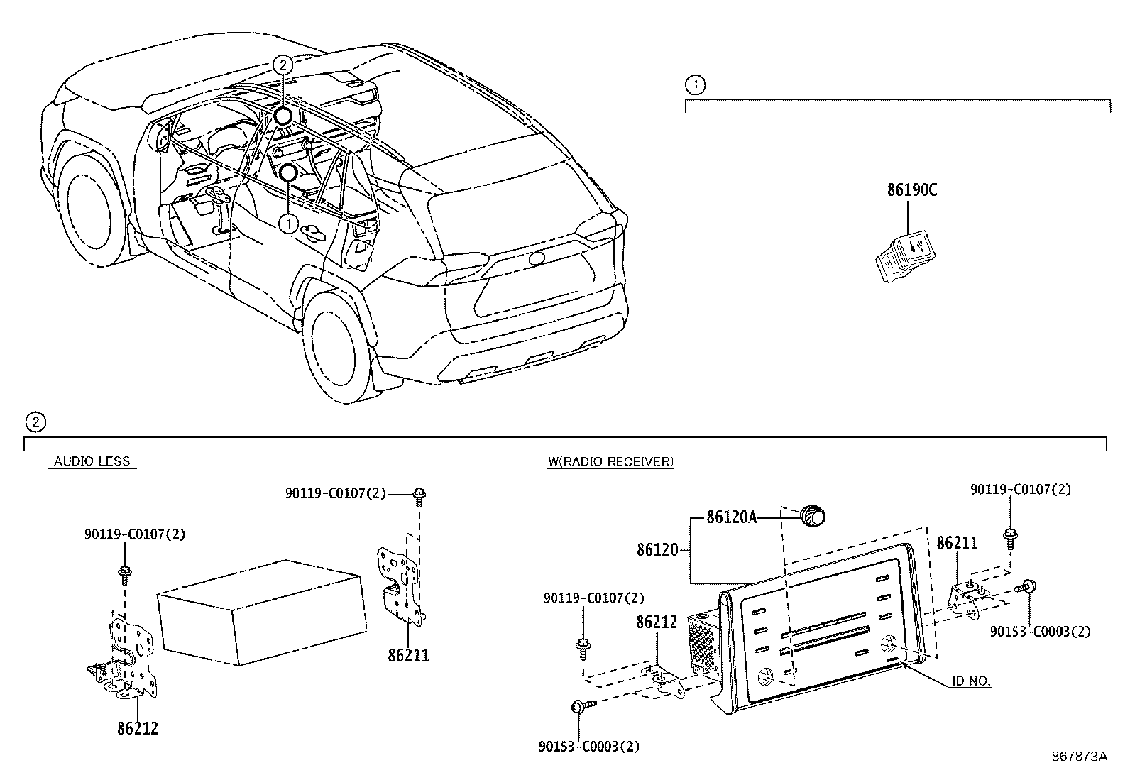 86212-0R160 BRACKET, RADIO, NO.2 product image