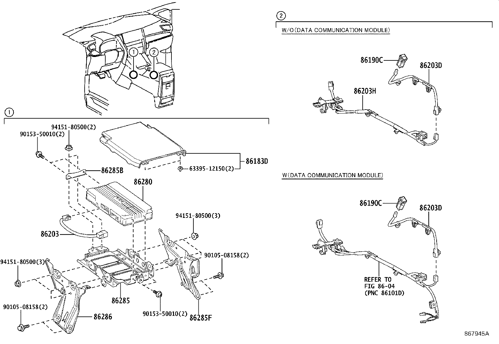 86285-58220 BRACKET, AMPLIFIER, NO.1 product image