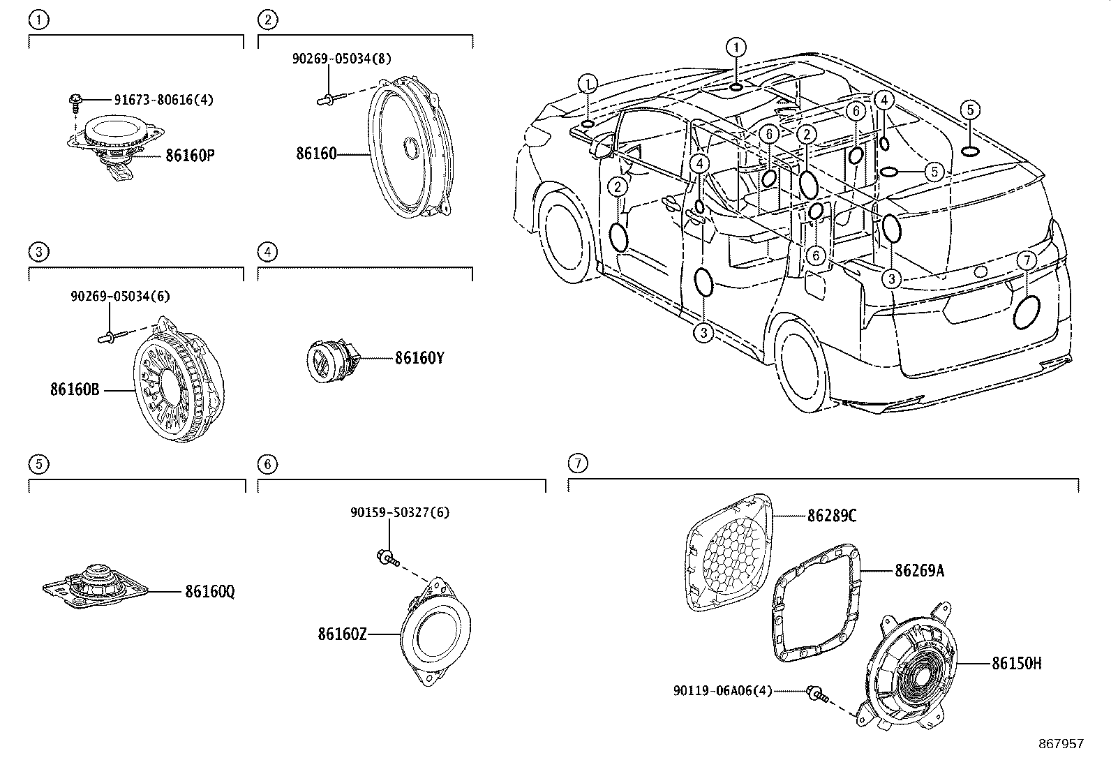 86150-58200 SPEAKER ASSY, REAR product image
