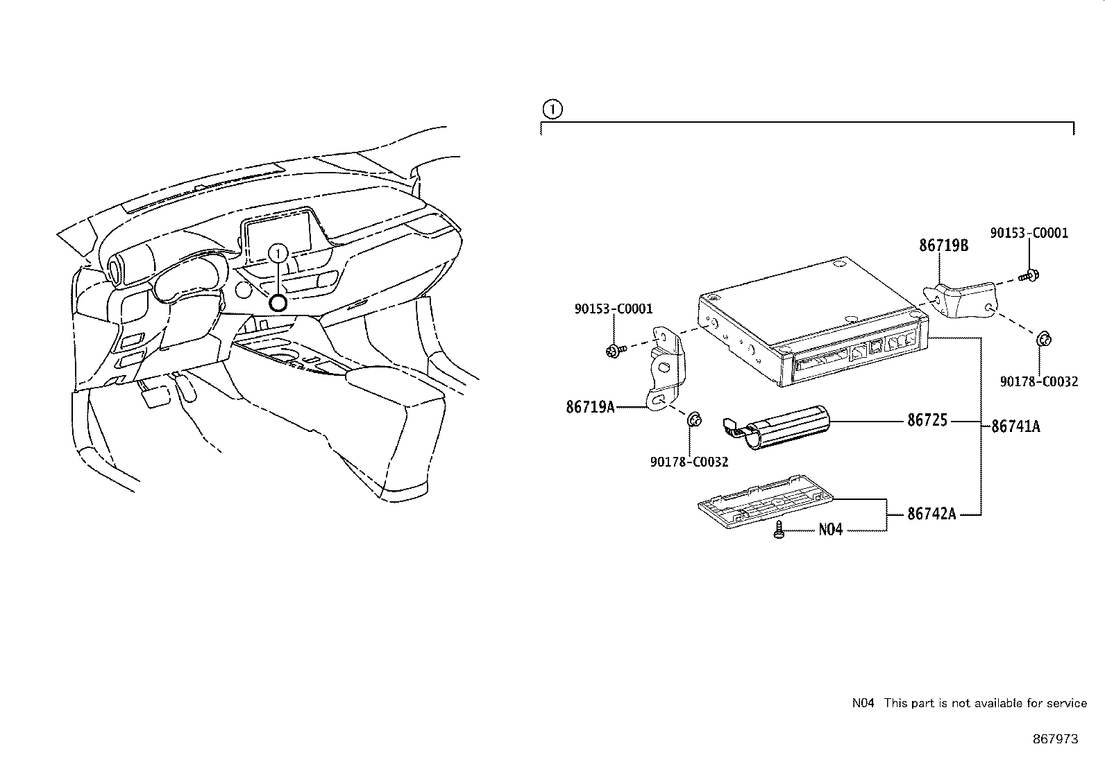 86719-F4040 BRACKET, TELEPHONE NO.2 product image