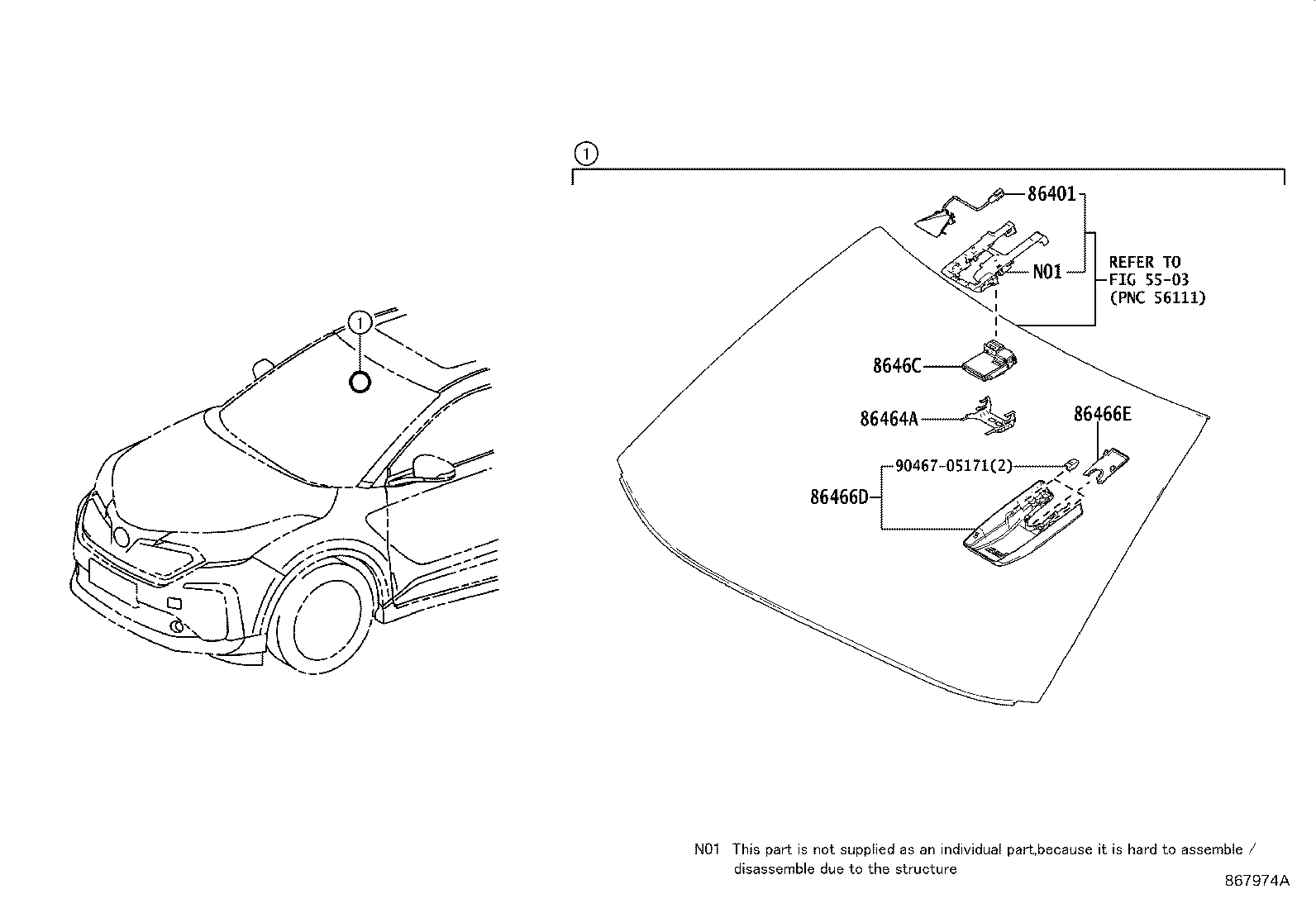 86467-F4010 COVER, FORWARD RECOGNITION, NO.2 product image