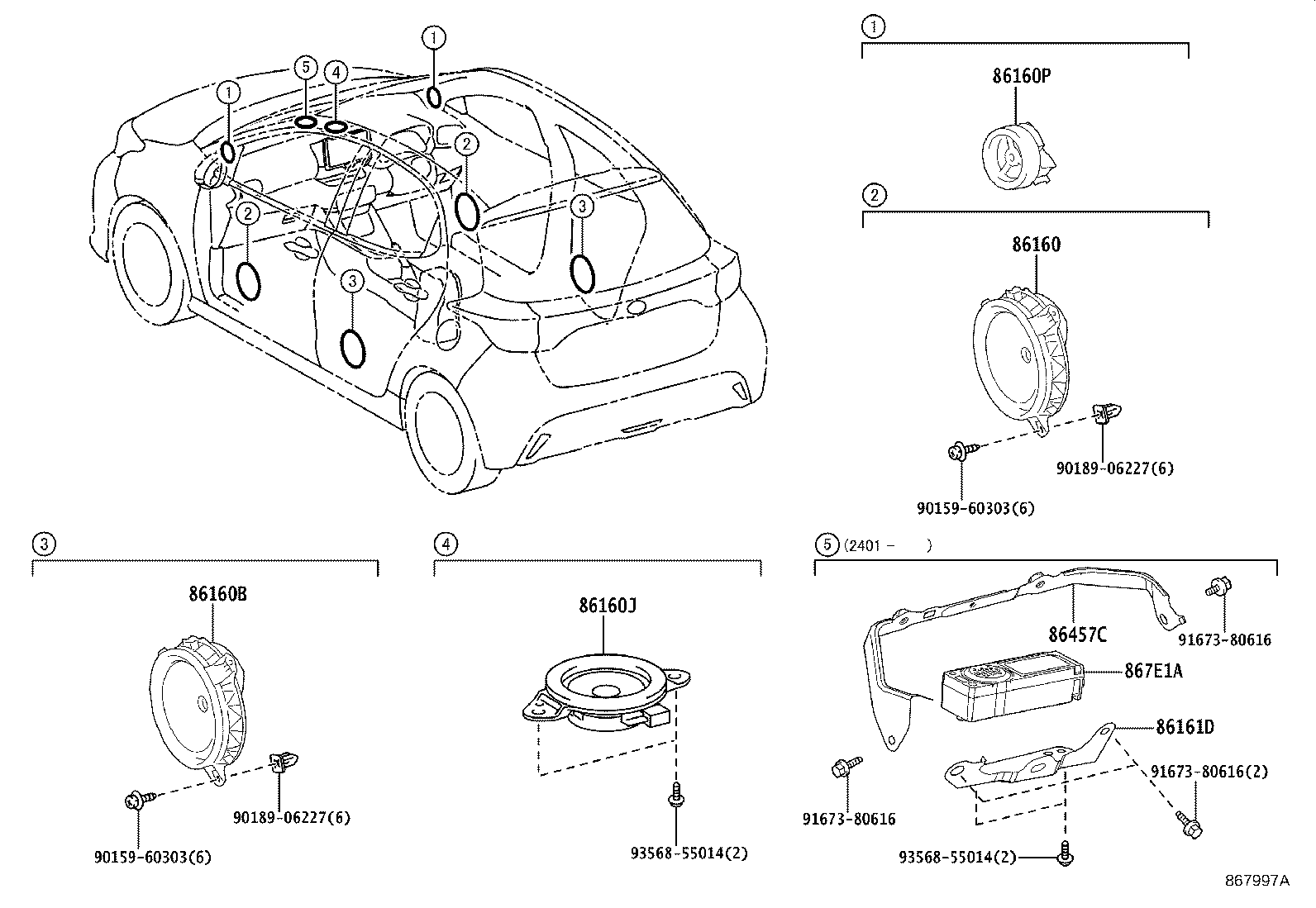 86161-52040 BRACKET, SPEAKER MOUNTING, NO.1 product image