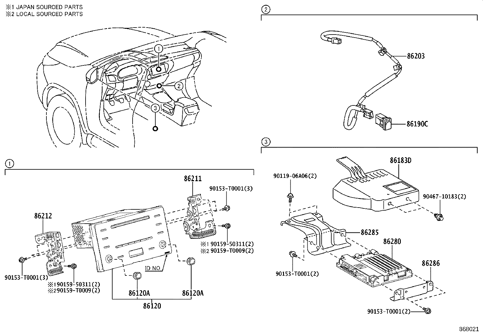 86212-KK090 BRACKET, RADIO, NO.2 product image