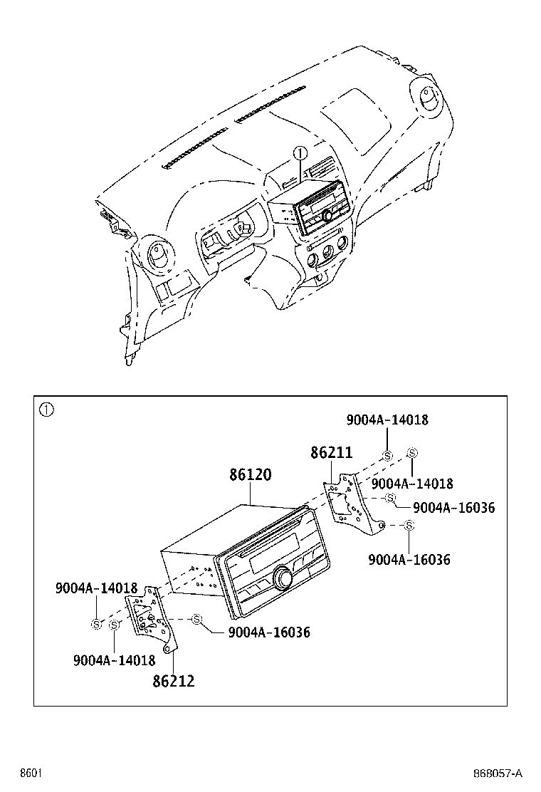 86212-BZ170 BRACKET, RADIO, NO.2 product image