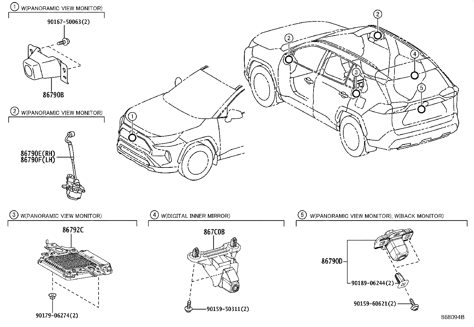 Toyota 867B0-42122 CAMERA ASSY, TELEVISION, RR