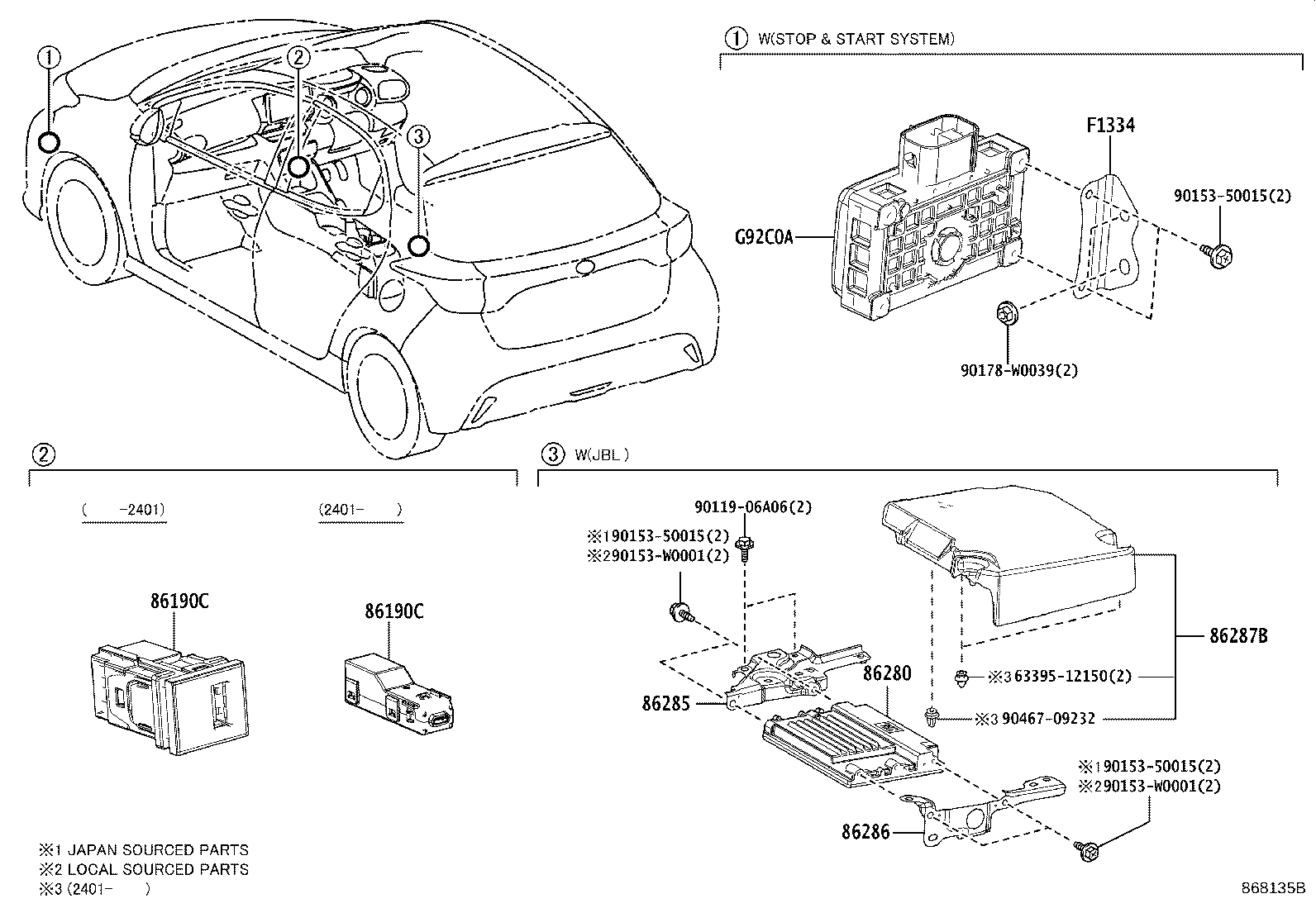 86190-46010 ADAPTER ASSY, STEREO JACK, NO.1 product image