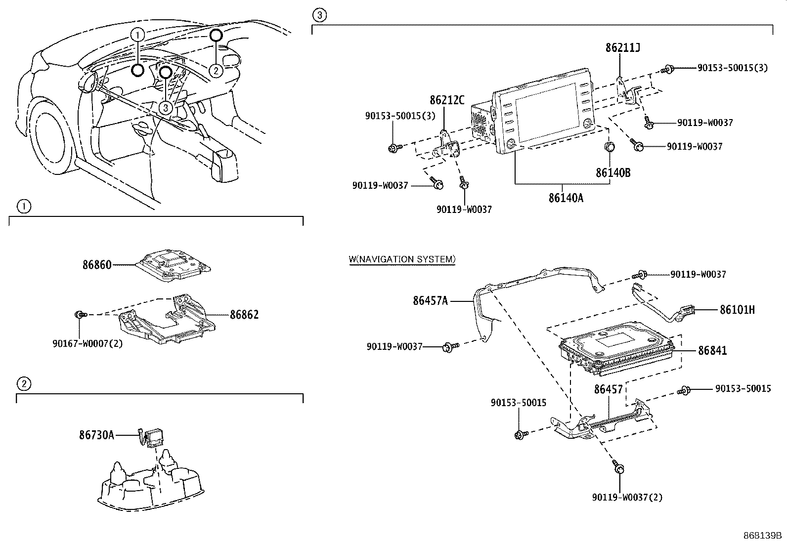 86860-02080 ANTENNA ASSY, NAVIGATION product image