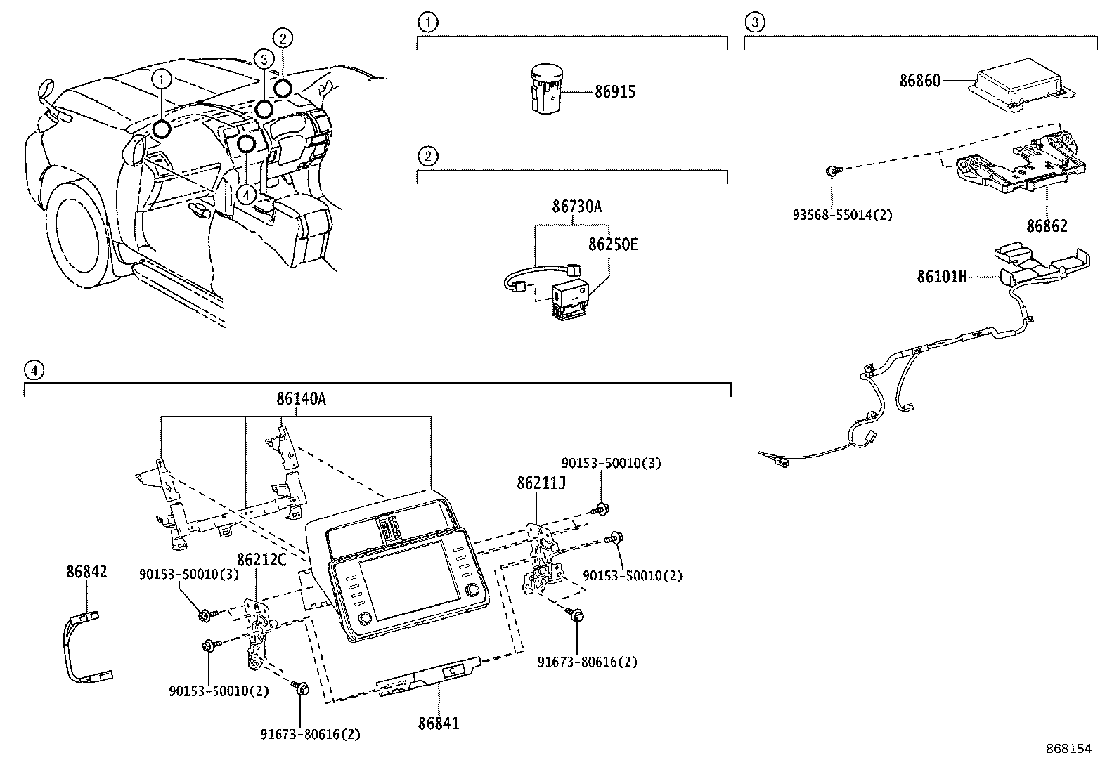 86211-60480 BRACKET, RADIO RECEIVER, NO.1 product image