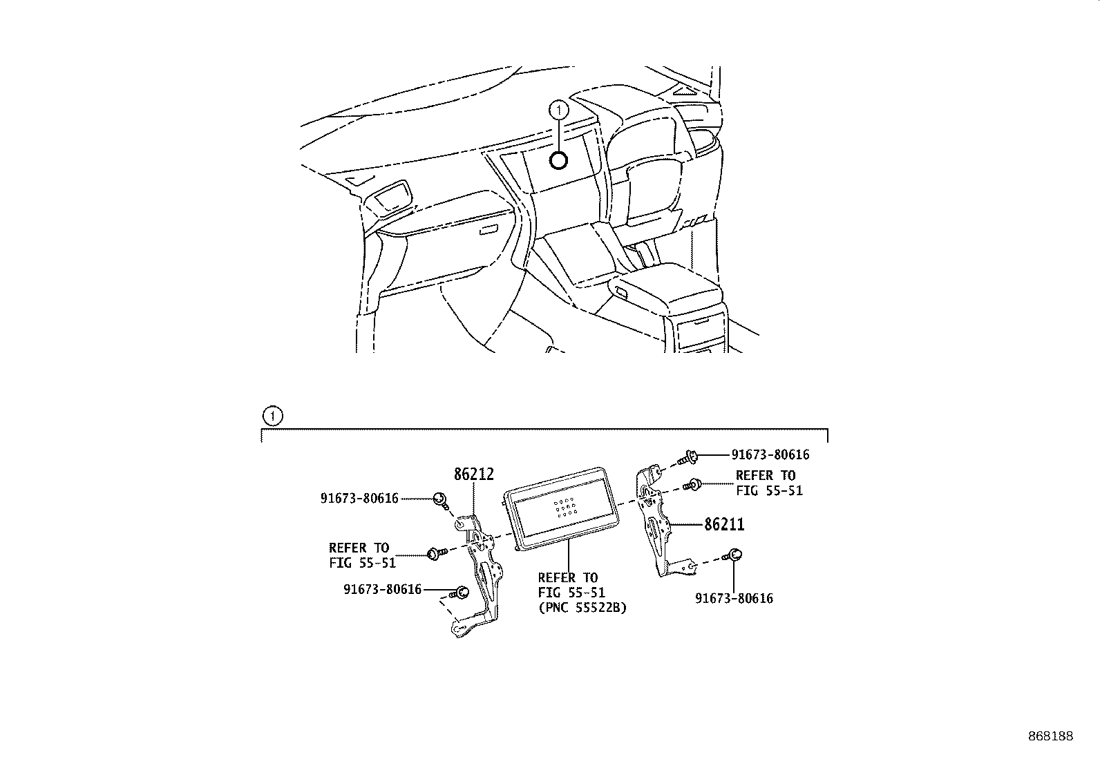 86212-58140 BRACKET, RADIO, NO.4 product image