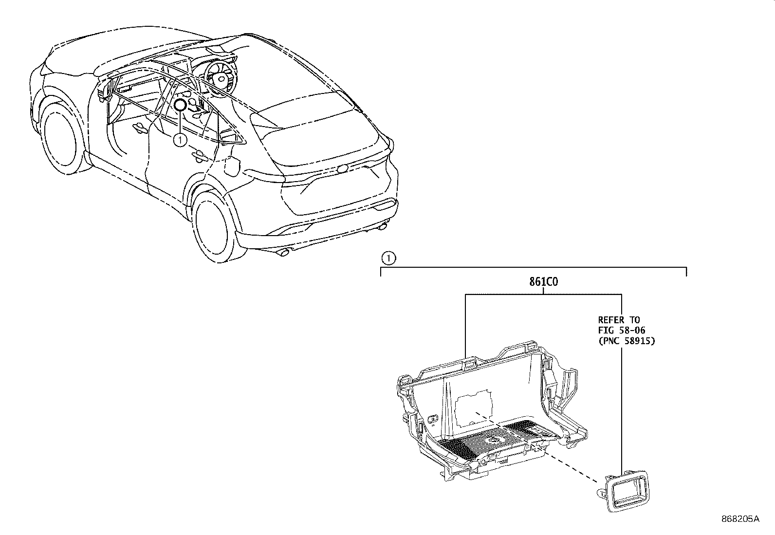 861C0-48150 CRADLE ASSY, MOBILE WIRELESS CHARGER product image