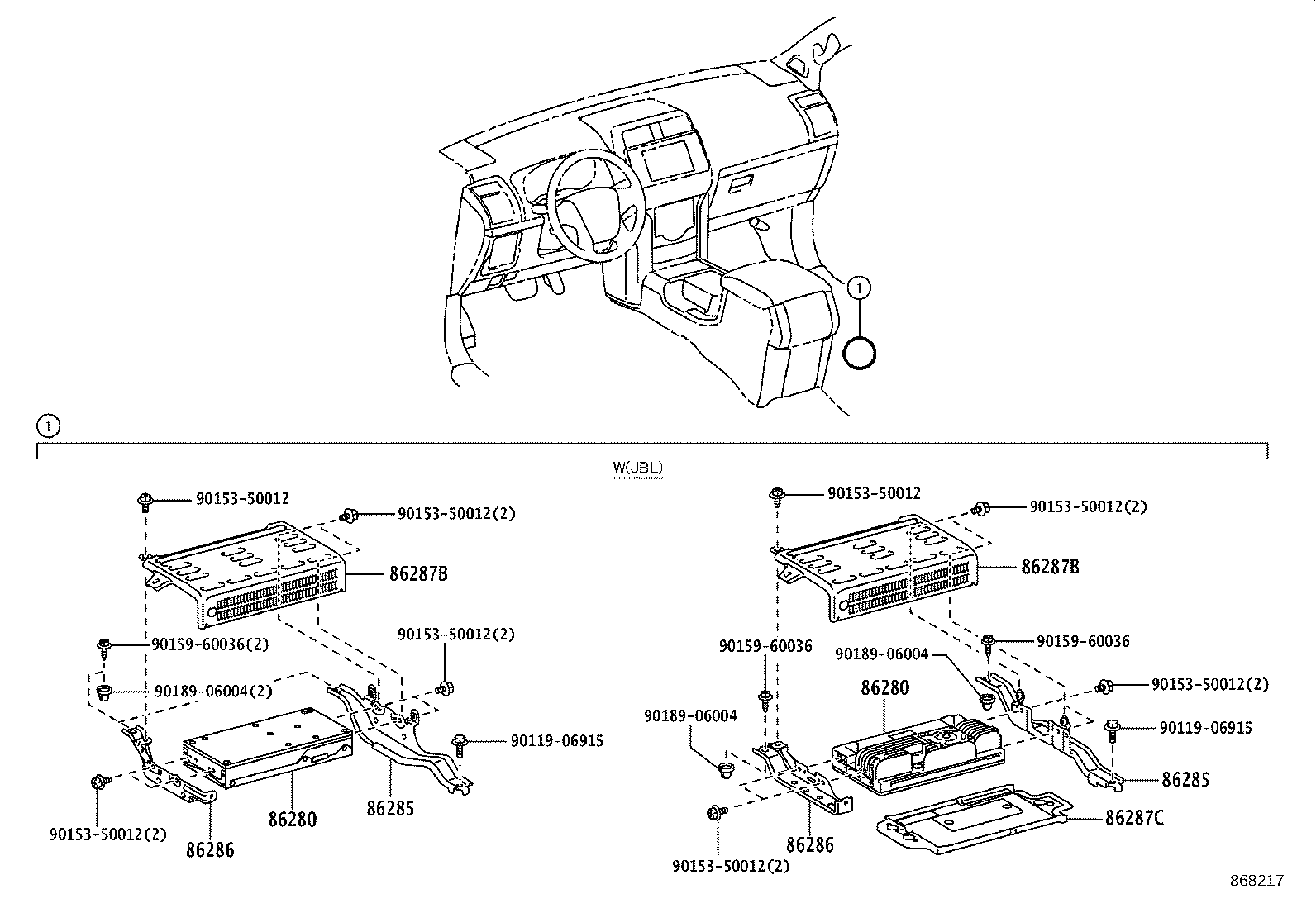 86212-60500 BRACKET, RADIO, NO.2 product image