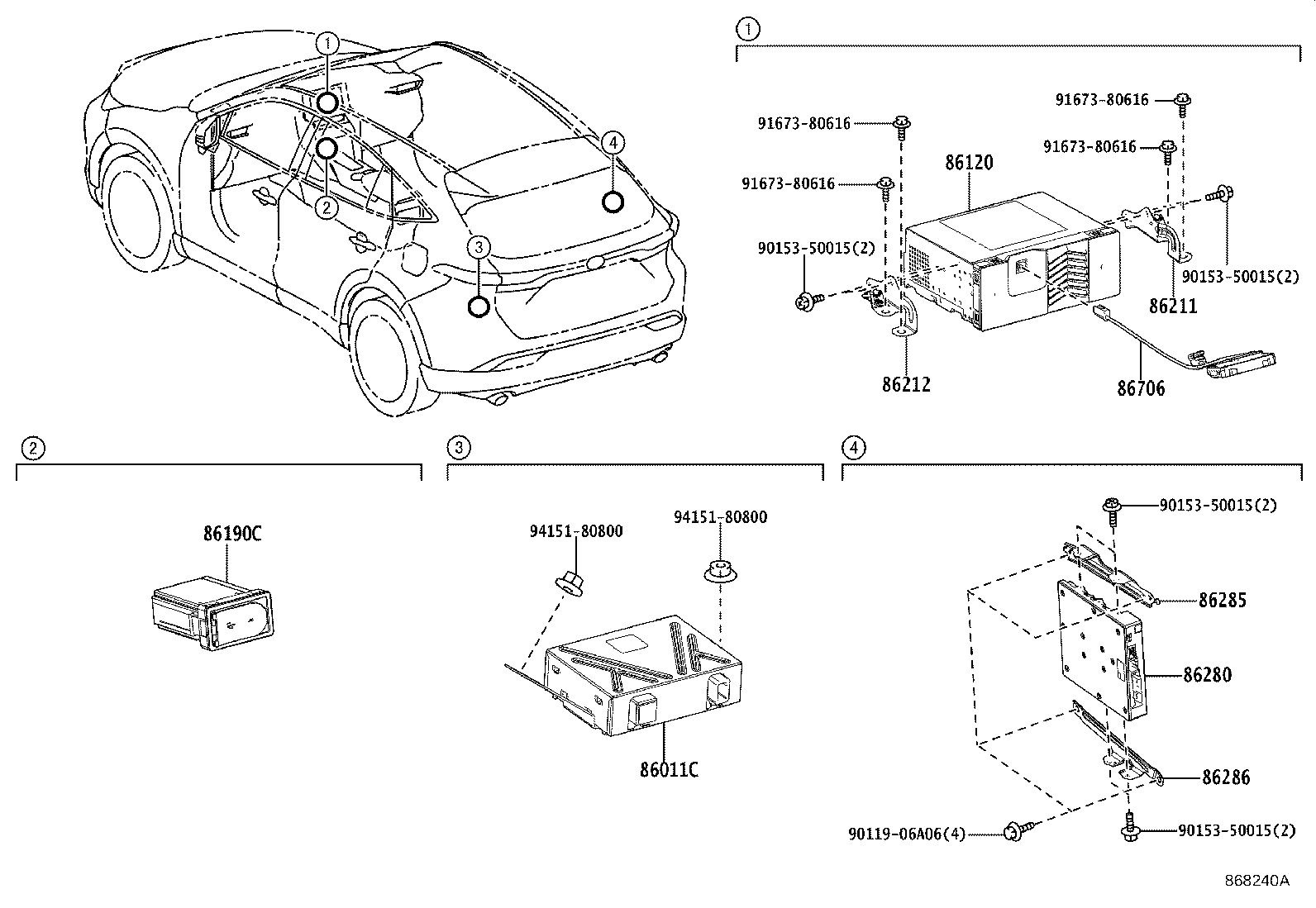 Toyota 86212-48280 BRACKET, RADIO, NO.2