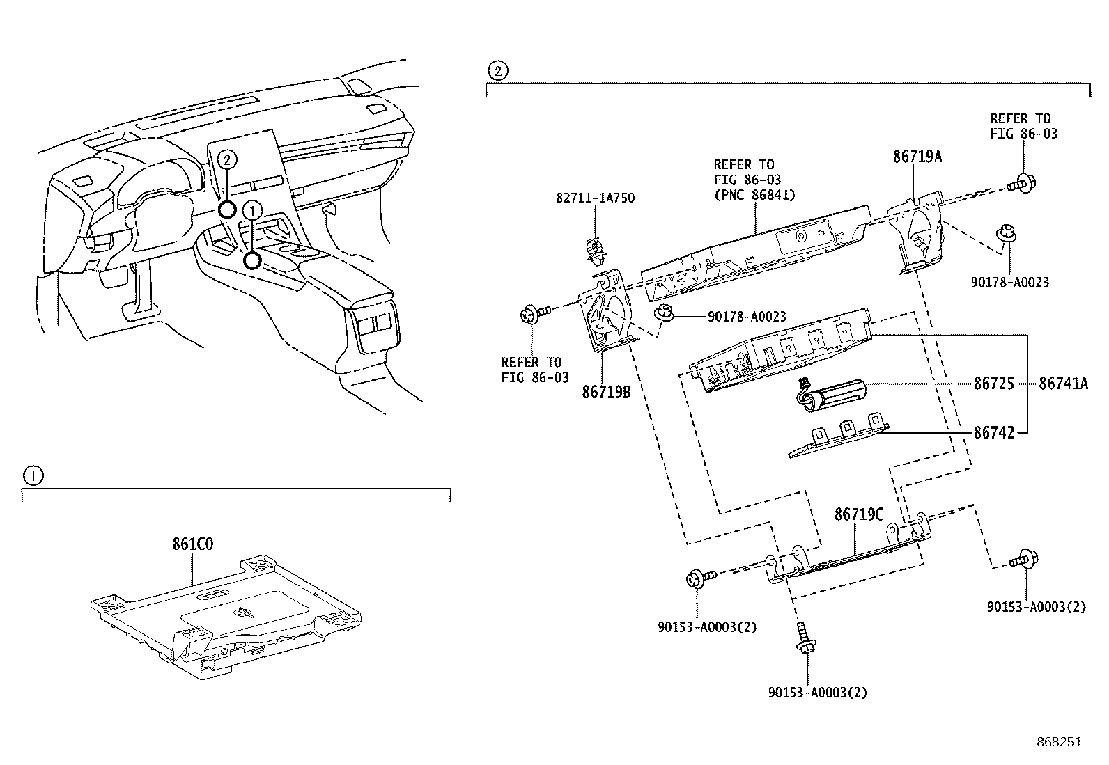 86719-07110 BRACKET, TELEPHONE NO.3 product image