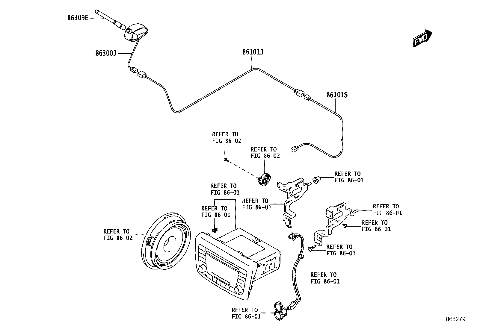 86101-WC003 CORD SUB-ASSY, ANTENNA product image