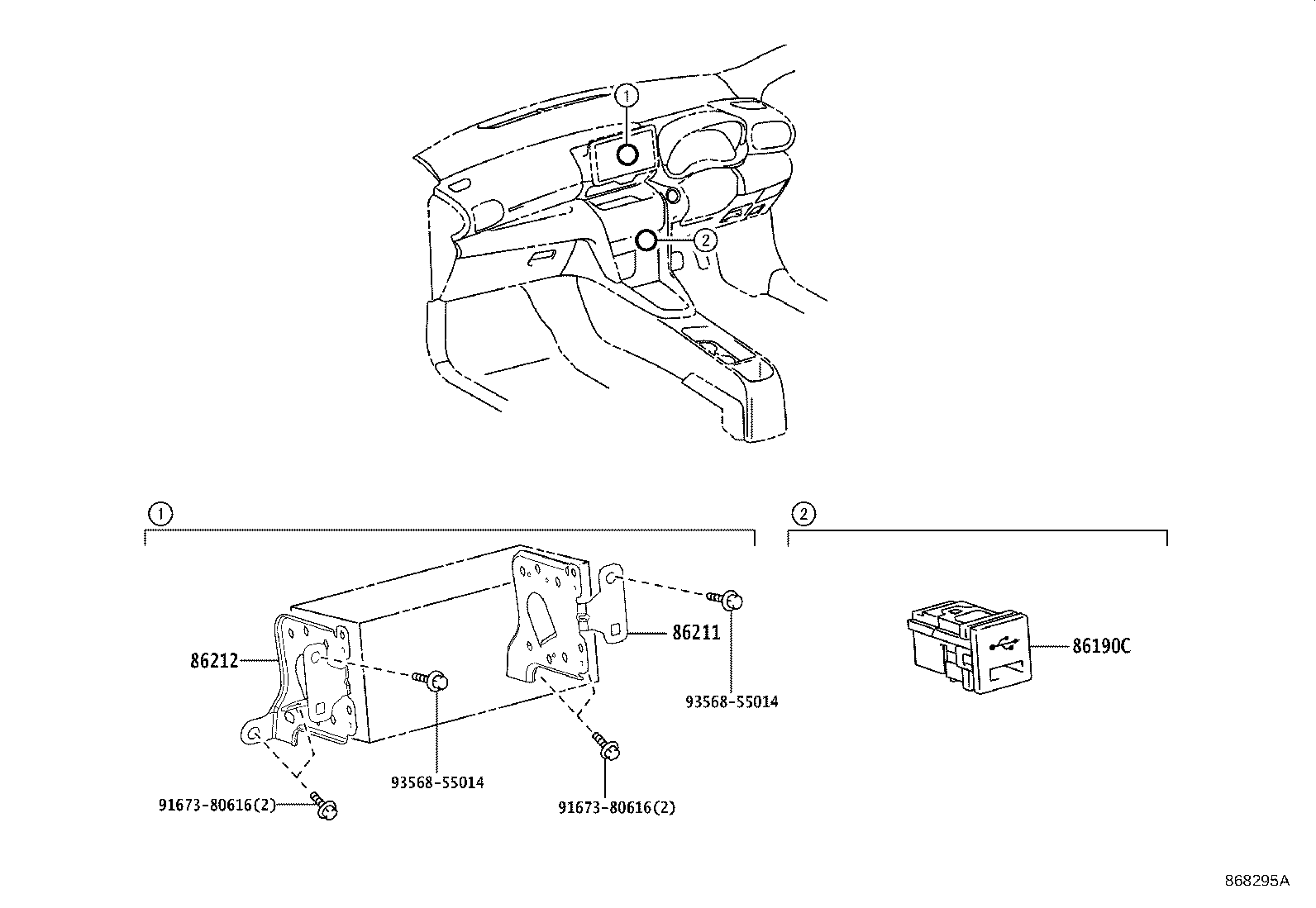 86212-52391 BRACKET, RADIO, NO.2 product image