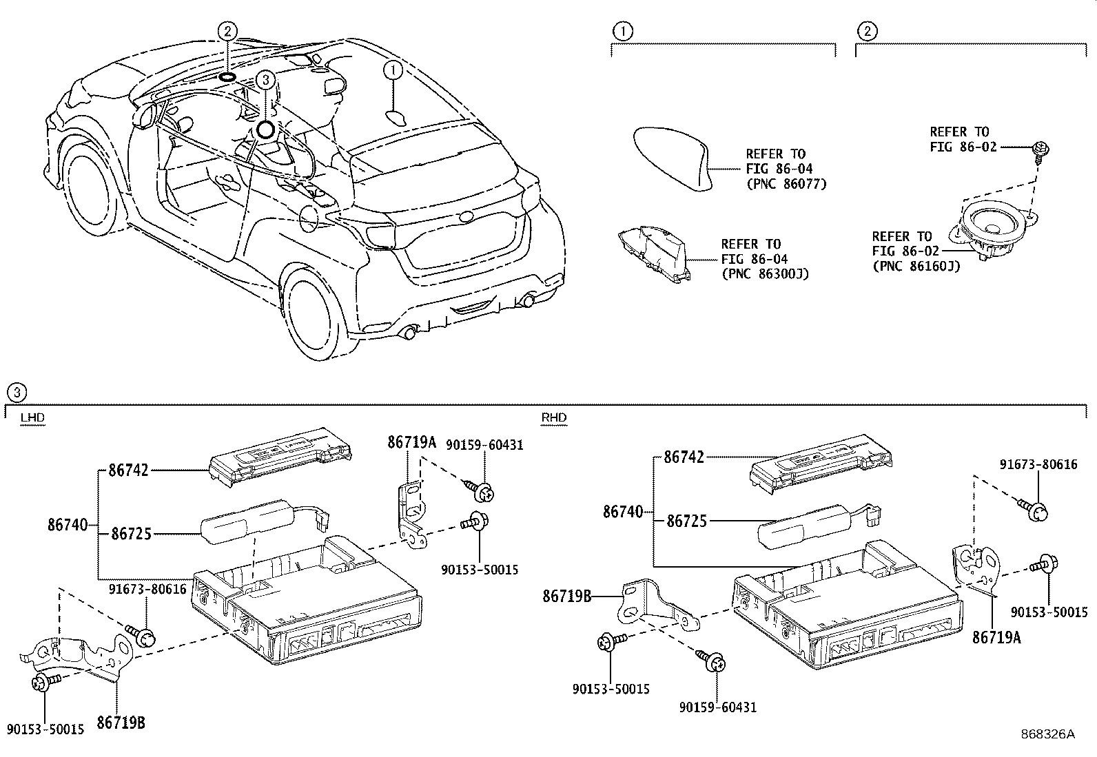 Toyota 86719-52140 BRACKET, TELEPHONE NO.1