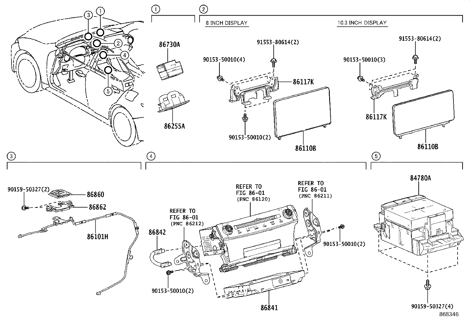 86110-53140 MULTI-DISPLAY ASSY product image