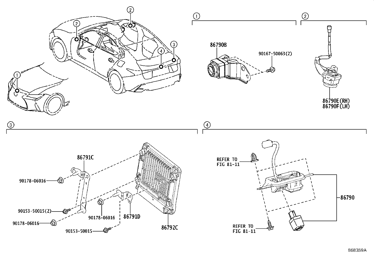 Toyota 867B0-53010 CAMERA ASSY, TELEVISION, RR