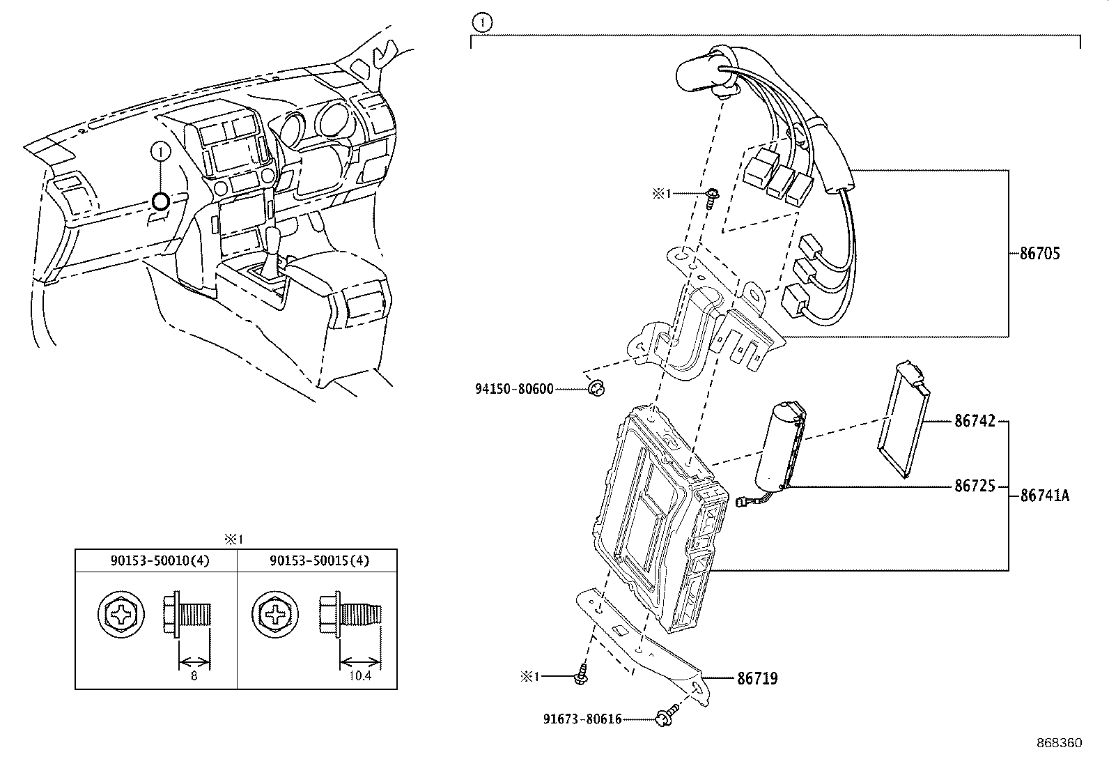 86719-60370 BRACKET, TELEPHONE product image