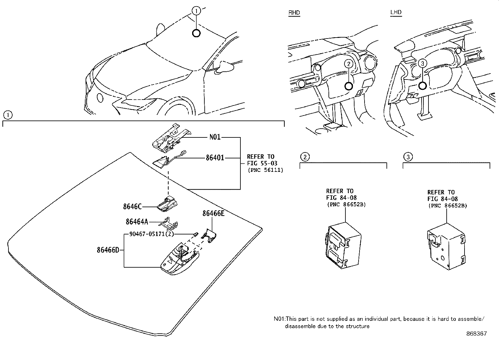 86401-53030 HOOD SUB-ASSY, FORWARD RECOGNITION W/HEATER product image