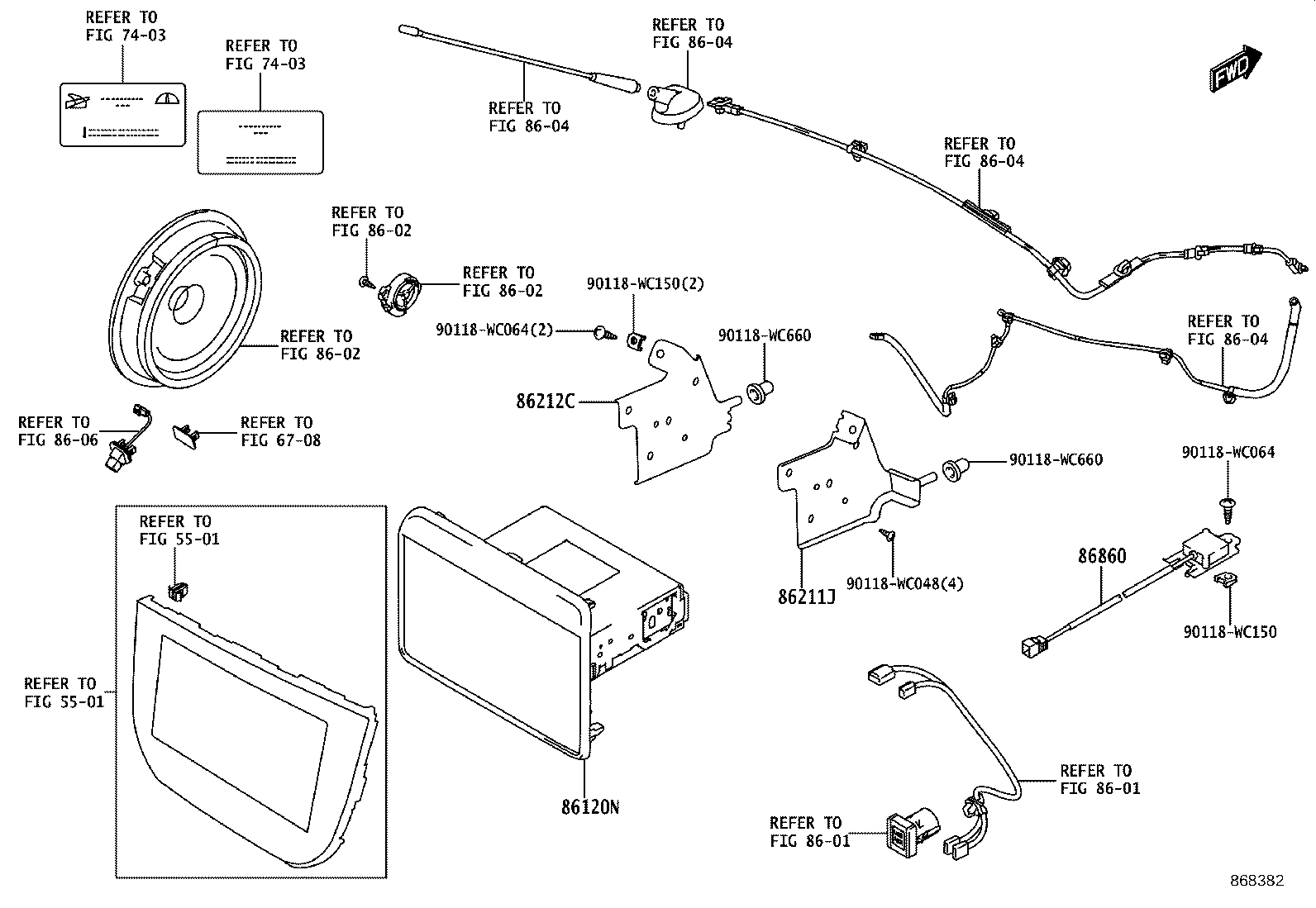 86860-WC002 ANTENNA ASSY, NAVIGATION product image