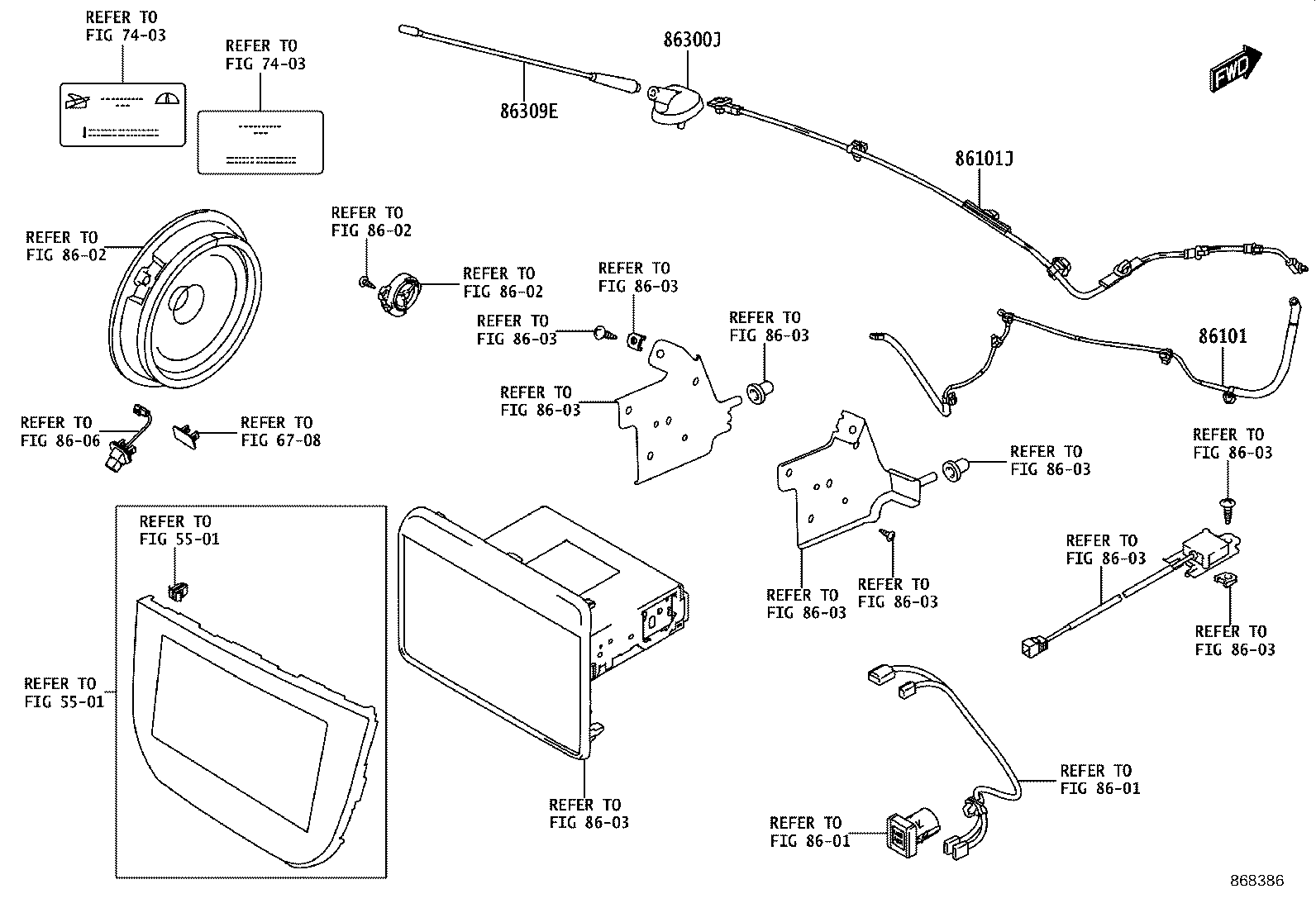 86309-WC002 POLE SUB-ASSY, ROOF ANTENNA product image