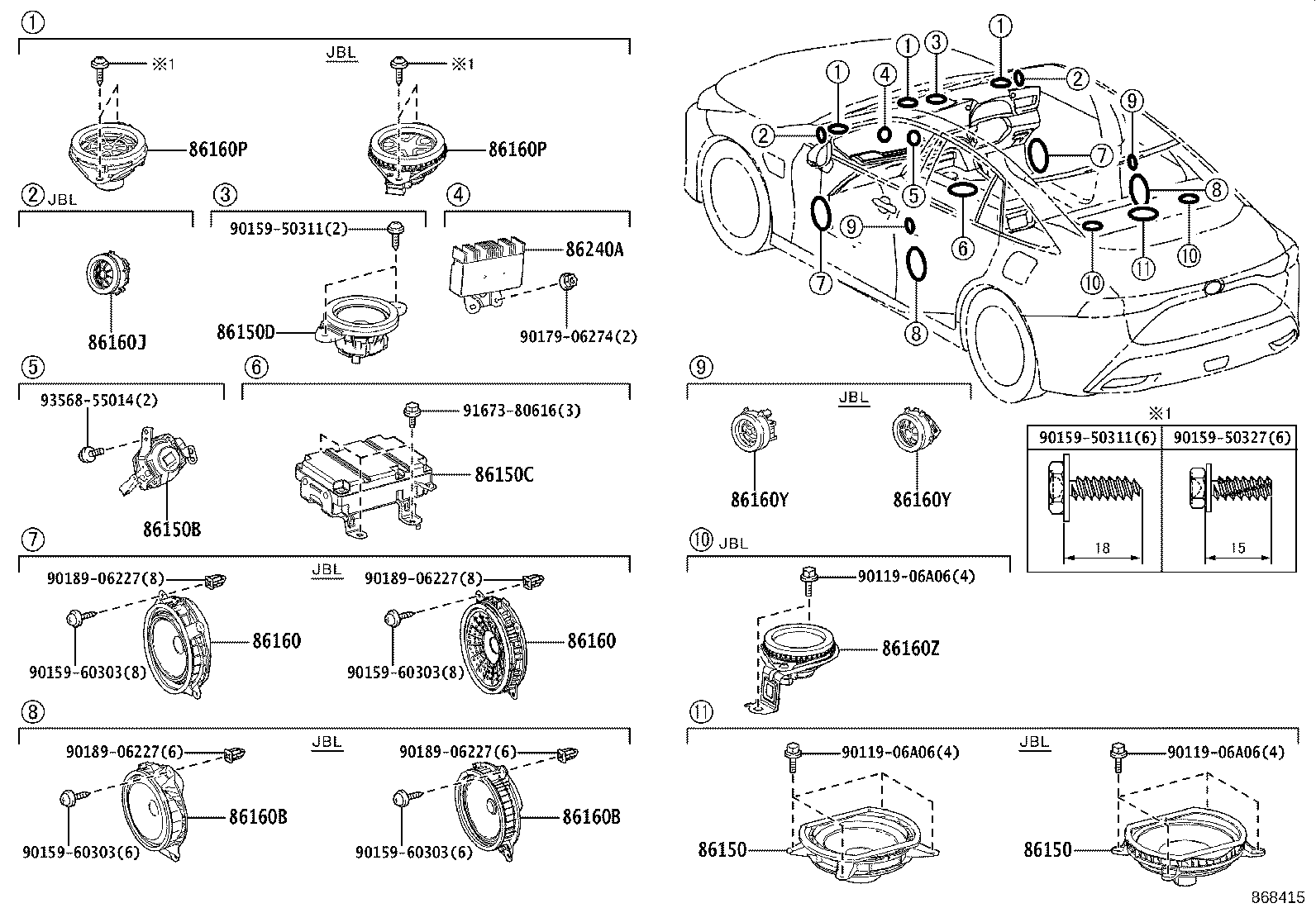 86150-62140 SPEAKER ASSY, FRONT NO.2 product image