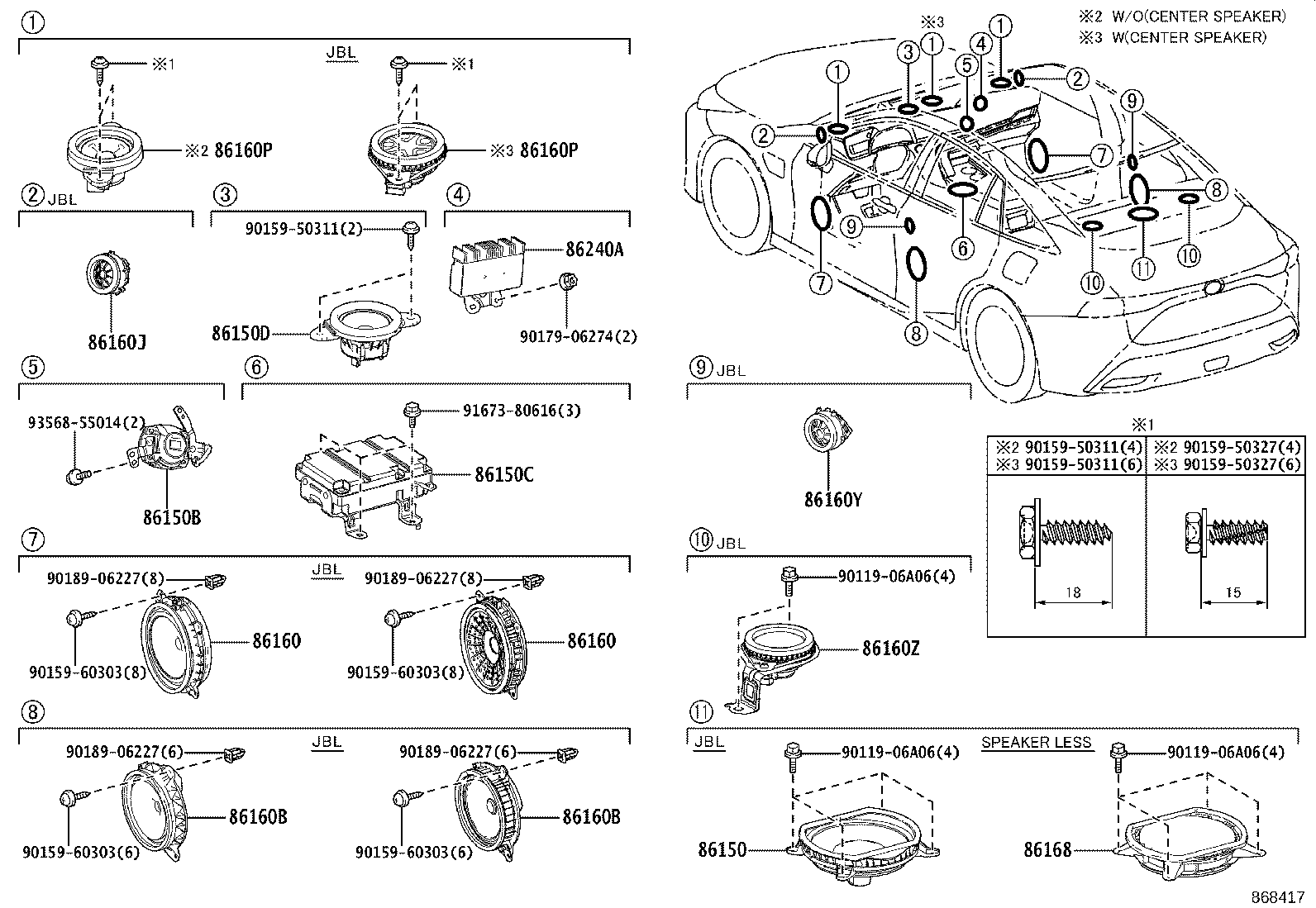86160-62020 SPEAKER ASSY, REAR product image